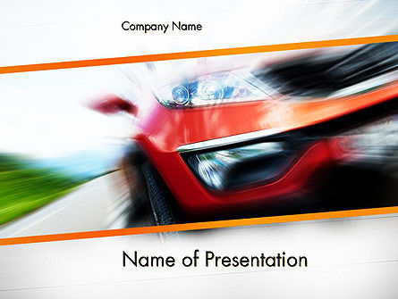 Speedy Car PowerPoint Template, Free PowerPoint Template, 13787, Sports — PoweredTemplate.com