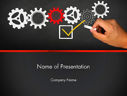 Plantilla de PowerPoint - solución con concepto de engranaje, 13803, Conceptos de negocio — PoweredTemplate.com
