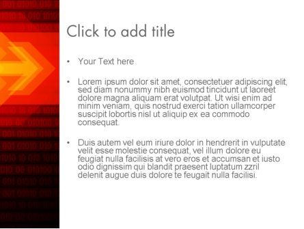 Modèle PowerPoint de flèche rouge volant par code binaire, Diapositive 3, 13841, Abstrait / Textures — PoweredTemplate.com