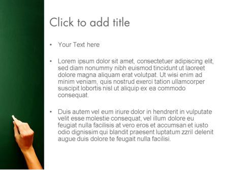 Modello PowerPoint - Lavagna vuota con la mano e gesso, Slide 3, 13852, Education & Training — PoweredTemplate.com
