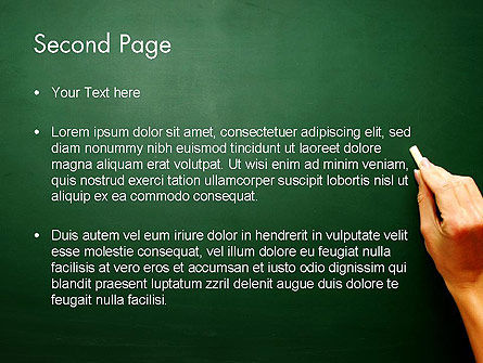 Modèle PowerPoint de panneau vide avec main et craie, Diapositive 2, 13852, Education & Training — PoweredTemplate.com