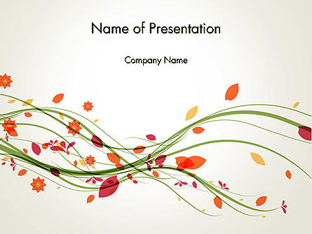 Branch with Autumn Leaves PowerPoint Template, PowerPoint Template, 13874, Nature & Environment — PoweredTemplate.com