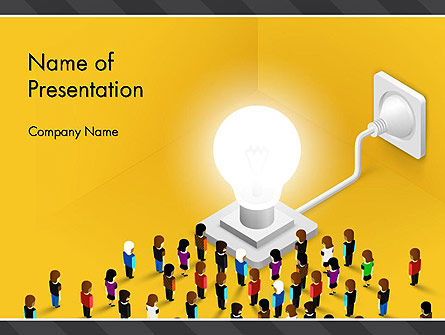 Menschenmenge die sich der idee verpflichtet hat PowerPoint Vorlage, 13875, Business Konzepte — PoweredTemplate.com