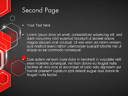 赤い六角形の抽象的なパワーポイント - PowerPointテンプレート, スライド 2, 13908, 抽象／テクスチャ — PoweredTemplate.com