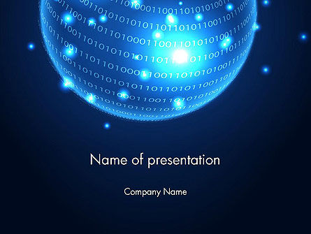 Digital Glowing Globe Abstract PowerPoint Template, PowerPoint Template, 13914, Technology and Science — PoweredTemplate.com