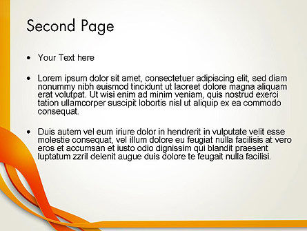 オレンジ色の波 - PowerPointテンプレート, スライド 2, 13941, 抽象／テクスチャ — PoweredTemplate.com