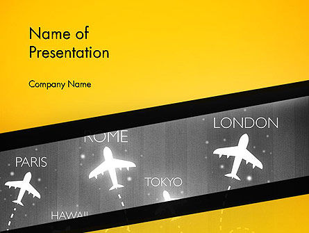 Modèle PowerPoint de destinations de vols, Gratuit Modele PowerPoint, 13944, Voitures / Transport — PoweredTemplate.com