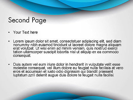 Azurblaue wellen abstrakt PowerPoint Vorlage, Folie 2, 13968, Abstrakt/Texturen — PoweredTemplate.com