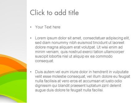 Grüne und orange kurven PowerPoint Vorlage, Folie 3, 13998, Abstrakt/Texturen — PoweredTemplate.com