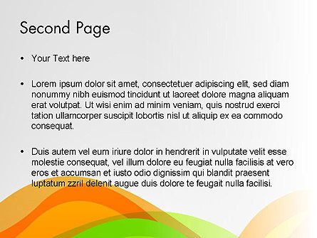 緑色とオレンジ色のカーブ - PowerPointテンプレート, スライド 2, 13998, 抽象／テクスチャ — PoweredTemplate.com