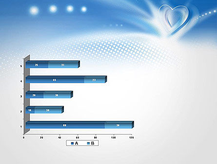 Templat PowerPoint Latar Belakang  Hati Biru Gambar Latar 