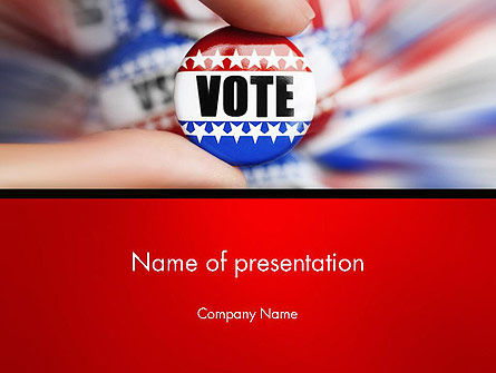 Abstimmungsabzeichen PowerPoint Vorlage, Kostenlos PowerPoint-Vorlage, 14051, Amerika — PoweredTemplate.com