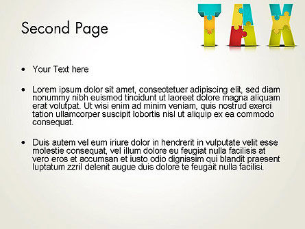Modèle PowerPoint de puzzle fiscal, Diapositive 2, 14058, Finance / Comptabilité — PoweredTemplate.com