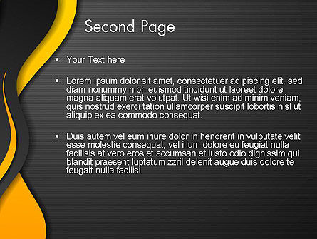 オレンジ色の波 - PowerPointテンプレート, スライド 2, 14061, 抽象／テクスチャ — PoweredTemplate.com