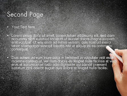 Modello PowerPoint - Scrittura femminile della mano con gesso bianco sulla lavagna, Slide 2, 14063, Education & Training — PoweredTemplate.com
