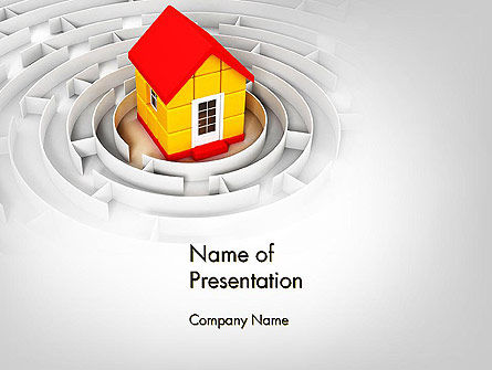 房子在迷宫中心PowerPoint模板, PowerPoint模板, 14091, 职业/行业 — PoweredTemplate.com