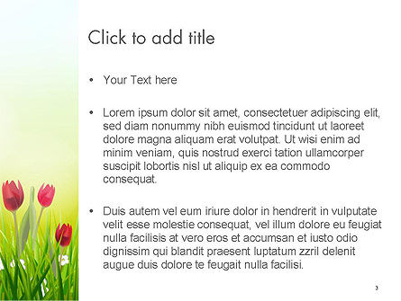 Flower Field PowerPoint Template, Slide 3, 14133, Nature & Environment — PoweredTemplate.com