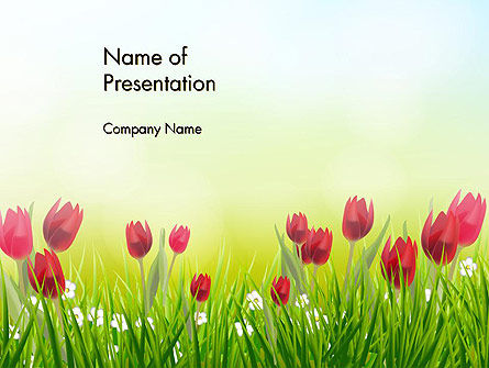 Bloem Veld PowerPoint Template, Gratis PowerPoint-sjabloon, 14133, Natuur & Milieu — PoweredTemplate.com