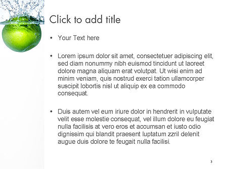 Modello PowerPoint - Verde mela che cade in acqua, Slide 3, 14136, Food & Beverage — PoweredTemplate.com
