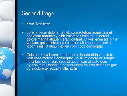 白いボールの中のグローブ - PowerPointテンプレート, スライド 2, 14150, グローバル — PoweredTemplate.com
