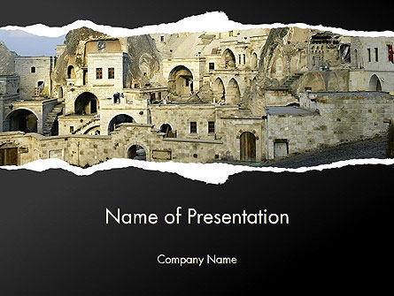 Modello PowerPoint - Città della caverna, Gratis Modello PowerPoint, 14154, Costruzioni — PoweredTemplate.com