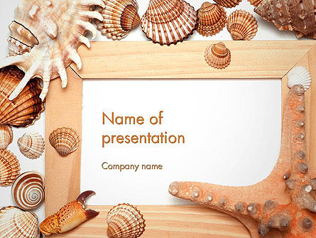 Sea Shells and Blank Frame PowerPoint Template, PowerPoint Template, 14159, Careers/Industry — PoweredTemplate.com