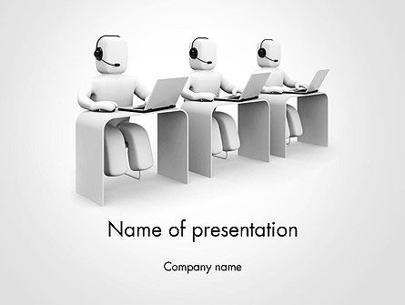 発信コールセンター - PowerPointテンプレート, PowerPointテンプレート, 14164, キャリア／産業 — PoweredTemplate.com