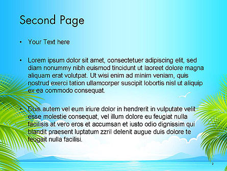 Plantilla de PowerPoint - vacaciones de playa soleada, Diapositiva 2, 14168, Profesiones/ Industria — PoweredTemplate.com