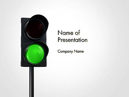 Groen Spoorweg Verkeerslicht PowerPoint Template, Gratis PowerPoint-sjabloon, 14177, Auto's/Vervoer — PoweredTemplate.com