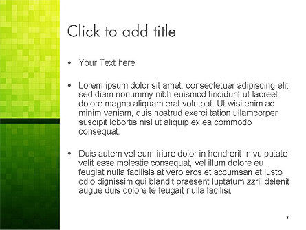 Grünes farbverlauf mosaik PowerPoint Vorlage, Folie 3, 14179, Abstrakt/Texturen — PoweredTemplate.com