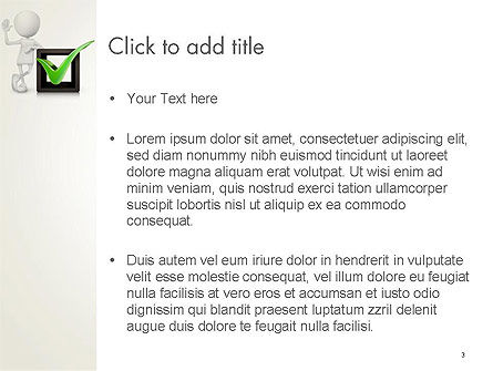 3d person und grünes häkchen PowerPoint Vorlage, Folie 3, 14199, 3D — PoweredTemplate.com