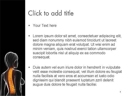 Templat PowerPoint Anatomi Tulang Belakang Wanita, Slide 3, 14201, Medis — PoweredTemplate.com