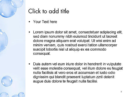 Modèle PowerPoint de bulles d'eau, Diapositive 3, 14231, Abstrait / Textures — PoweredTemplate.com