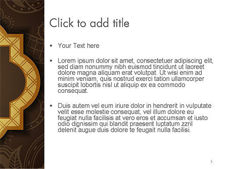 Gold Border Floral Pattern PowerPoint Template, Slide 3, 14232, Abstract/Textures — PoweredTemplate.com