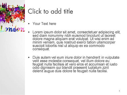 Modèle PowerPoint de skyline de londres dans les éclaboussures aquarelles, Diapositive 3, 14251, Art & Entertainment — PoweredTemplate.com