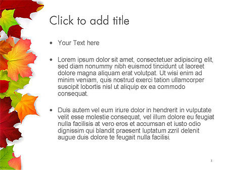 Modèle PowerPoint de cadre de bordure de feuilles d'automne, Diapositive 3, 14255, Nature / Environnement — PoweredTemplate.com