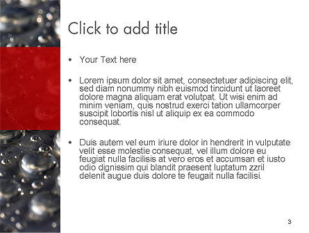 Modello PowerPoint - Gocce d'acqua sulla superficie metallica, Slide 3, 14260, Astratto/Texture — PoweredTemplate.com