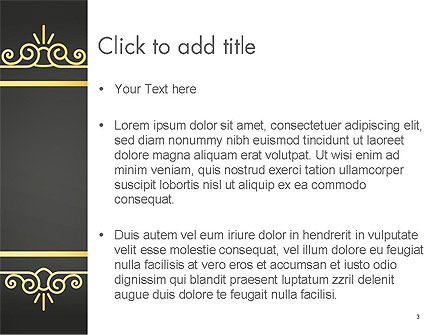 Vintage Gold Frame PowerPoint Template, Slide 3, 14263, Abstract/Textures — PoweredTemplate.com