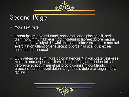Templat PowerPoint Bingkai Emas Antik, Slide 2, 14263, Abstrak/Tekstur — PoweredTemplate.com