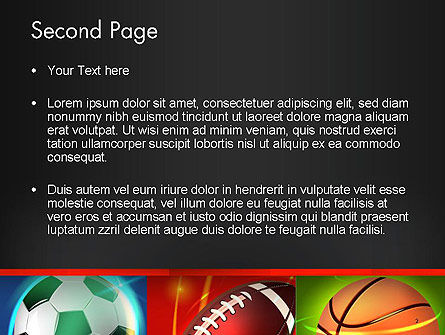 Soccer Rugby and Basketball Balls PowerPoint Template, Slide 2, 14264, Sports — PoweredTemplate.com
