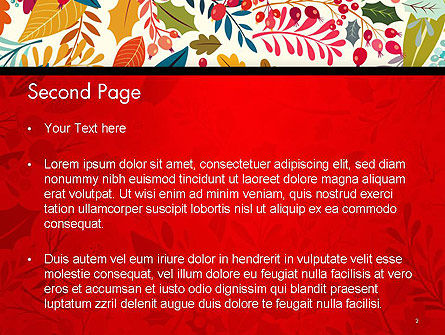 五颜六色的叶子和浆果图案PowerPoint模板, 幻灯片 2, 14270, 自然与环境 — PoweredTemplate.com