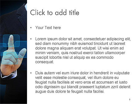 Modèle PowerPoint de homme d'affaires pressant les boutons virtuels, Diapositive 3, 14283, Concepts commerciaux — PoweredTemplate.com