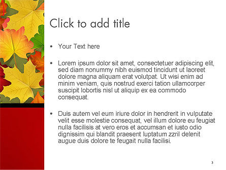 Red and Yellow Autumn Leaves PowerPoint Template, Slide 3, 14287, Holiday/Special Occasion — PoweredTemplate.com