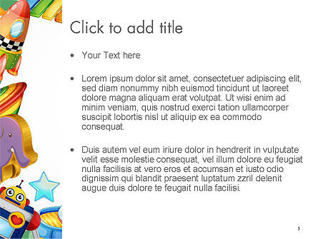 Plantilla de PowerPoint - marco de juguetes, Diapositiva 3, 14293, Education & Training — PoweredTemplate.com