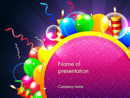 Modelo do PowerPoint - cartão do feliz aniversario, Modelo do PowerPoint, 14305, Feriados/Ocasiões Especiais — PoweredTemplate.com