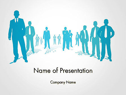 男士西装和领带的剪影PowerPoint模板, 免费 PowerPoint模板, 14310, 人们 — PoweredTemplate.com