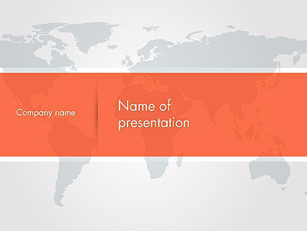 Gray World Map PowerPoint Template, Free PowerPoint Template, 14311, Global — PoweredTemplate.com