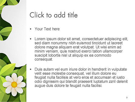 Modèle PowerPoint de forme verte avec fleur, Diapositive 3, 14312, Nature / Environnement — PoweredTemplate.com