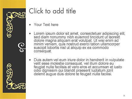 Gold Certificate Frame PowerPoint Template, Slide 3, 14326, Education & Training — PoweredTemplate.com