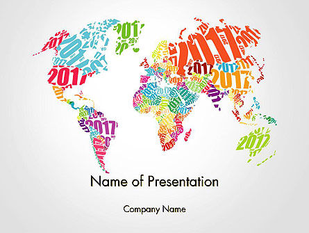 Modello PowerPoint - 2017 mappa del mondo, Gratis Modello PowerPoint, 14329, Vacanze/Occasioni Speciali — PoweredTemplate.com